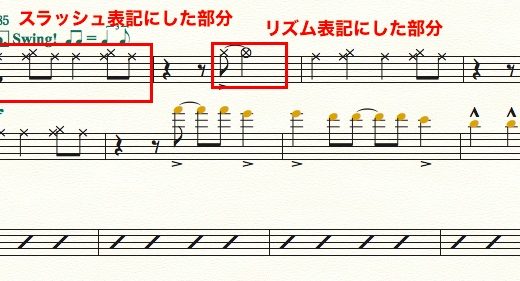 【Finale】スコアに追加した楽譜スタイル（リズム譜など）をパート譜にも反映させる方法
